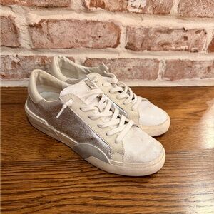 Dolce Vita Cream and Silver Sneakers